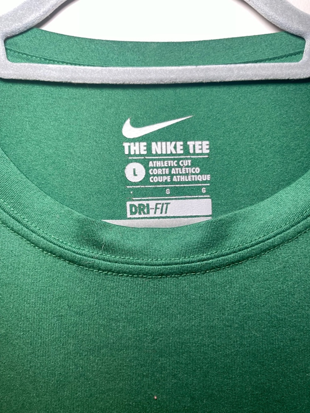 Nike Long Sleeve Dri-FIT Shirt in Green with Silver Swoosh - Picture 6 of 6